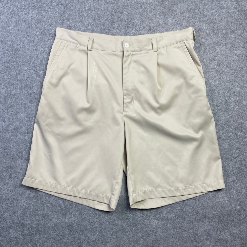 Nike NikeFit DRY Mens Shorts 36 Khaki Polyester Short Sleeve Dri Fit Golf Shirt